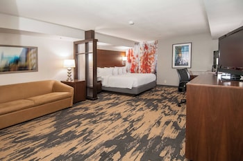 Suite, 1 King Bed with Sofa bed, Hearing Accessible (Roll-in Shower)