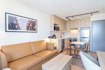 Suite, 1 King Bed with Sofa bed, Kitchen, City View (W/D, Balcony)