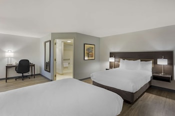 Standard Room, 2 Double Beds, Accessible, Refrigerator & Microwave (Walk-in Shower)