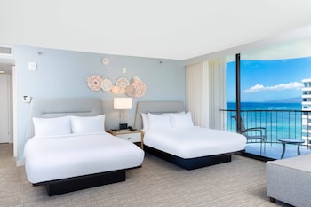 Junior Suite, 2 Double, Ocean View, Kealohilani Twr, Corner room, Balcony