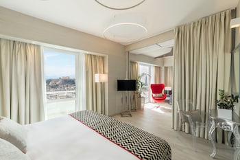 Deluxe Suite with Corner Balcony and Panoramic Acropolis View