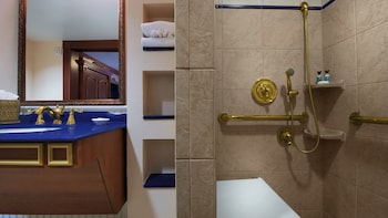 Royal Guest Room - Woods View. Wheelchair accessible with roll-in shower and option for hearing acce