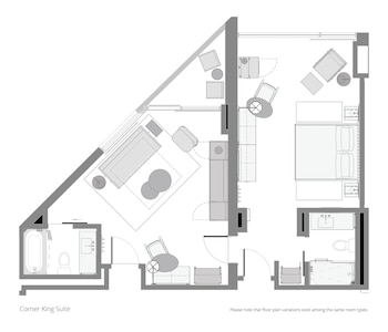 Suite, 1 King Bed with Sofa bed, Corner