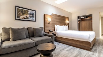 One Queen Bed with Sofa Bed Interior