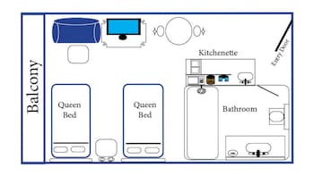 Standard Room, 2 Queen Beds (Western View)
