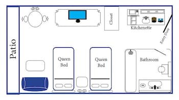 Standard Room, 2 Queen Beds, Patio