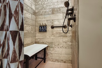 Resort View.  Wheelchair accessible with transfer shower and option for hearing accessibility.  2 qu