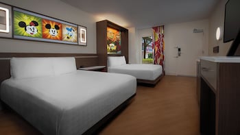 Standard Room. Hearing accessible - visual alarms and notifications. 1 queen bed and 1 queen sleeper