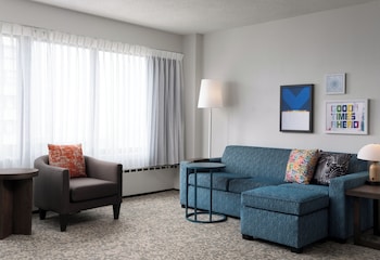 Suite, 1 King Bed with Sofa bed, Accessible (One Bedroom Mobility Roll in Shwr)