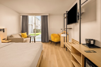 One King Bed, Mobility/Hearing Handicap Room, Roll-In Shower, Non-Smoking