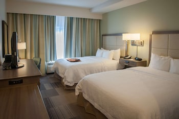 Two queen beds with accessible shower