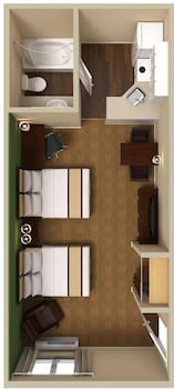Standard Room, 2 Double Beds, Accessible, Non Smoking (Kitchen)