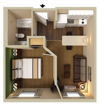 Deluxe Studio, 1 Queen Bed with Sofa bed, Non Smoking